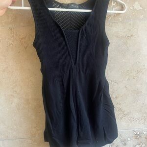 Versace Black Knit Ribbed Tank Top